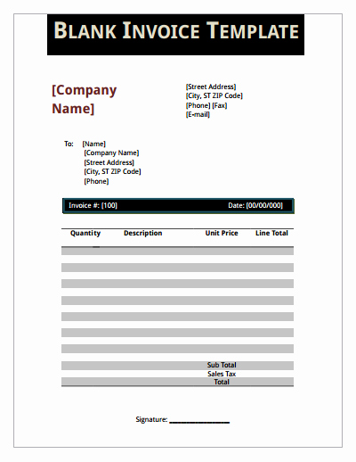 Fillable Invoice Template Pdf Awesome Blank Invoice Template Download Create Edit Fill and