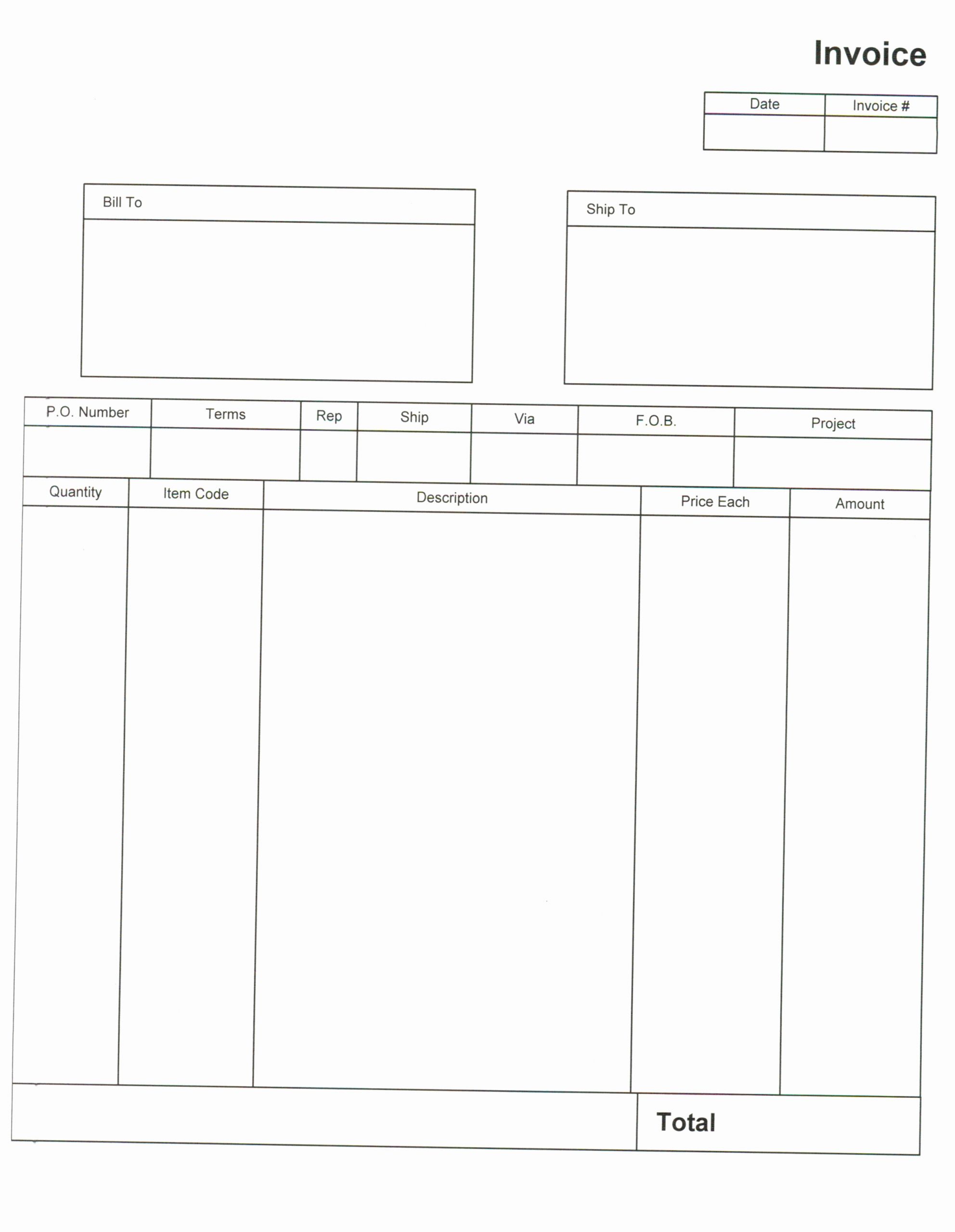 Fillable Invoice Template Pdf Fresh Best S Of Fill In Blank Invoice Fill Blank Invoice