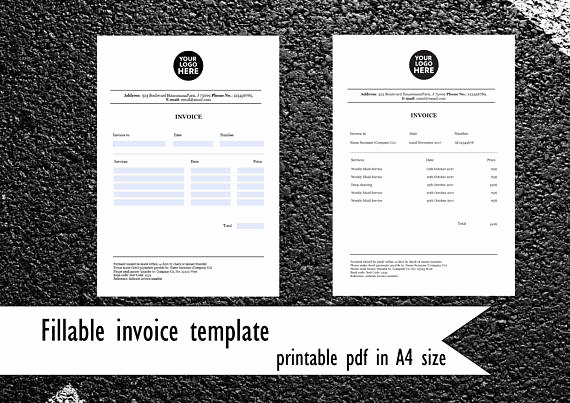 Fillable Invoice Template Pdf Luxury Fillable Invoice Template Pdf Invoice In A4 Size Pany