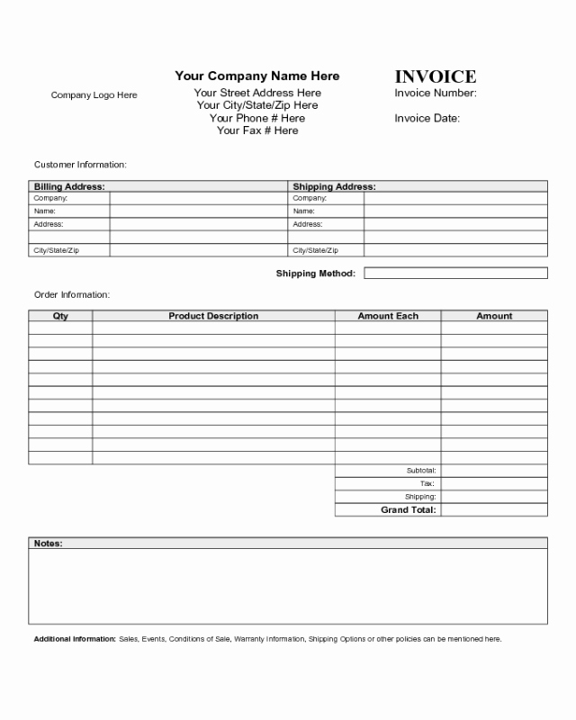 Fillable Invoice Template Pdf New 2019 Invoice Template Fillable Printable Pdf &amp; forms