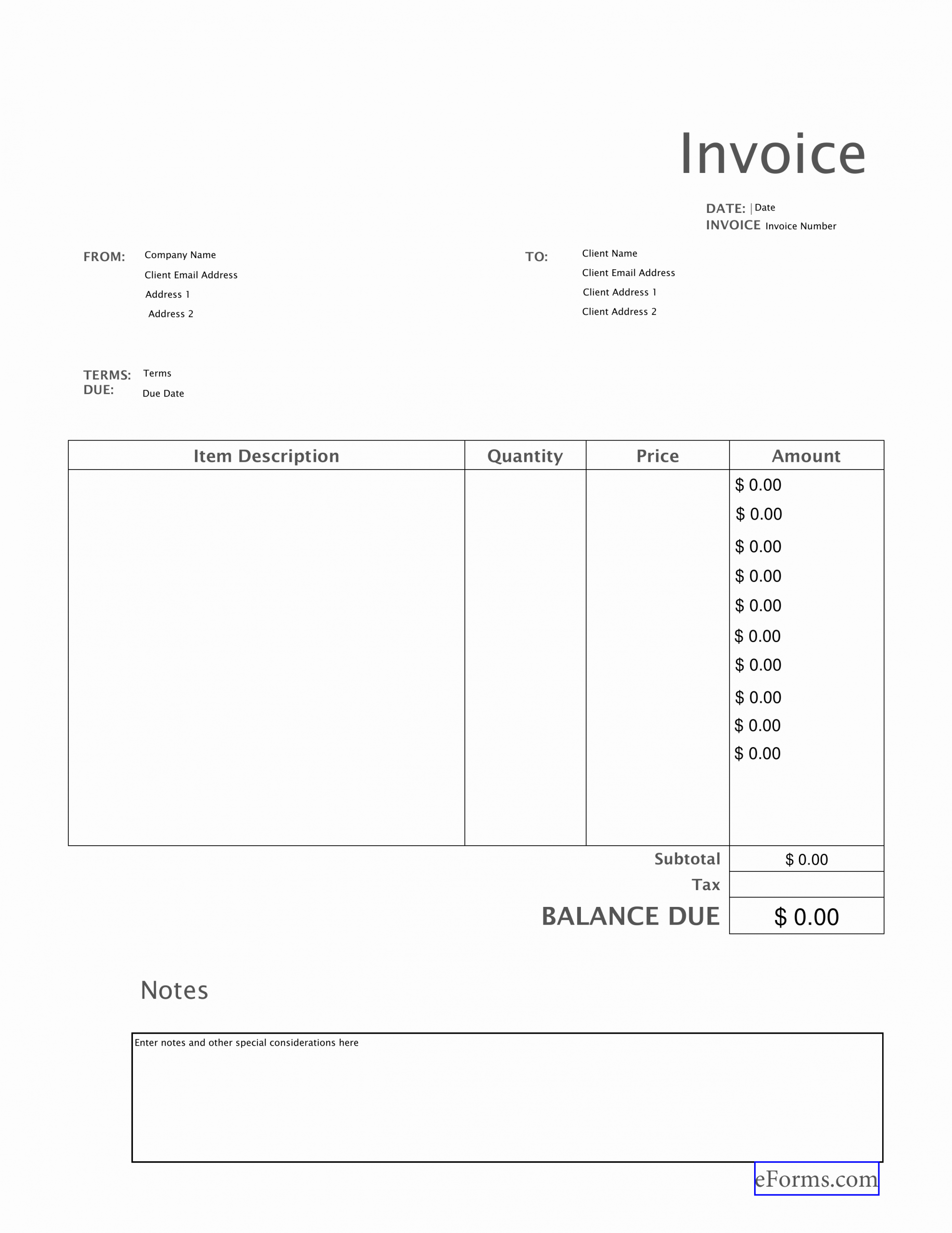 Fillable Invoice Template Pdf New Free Blank Invoice Templates Pdf