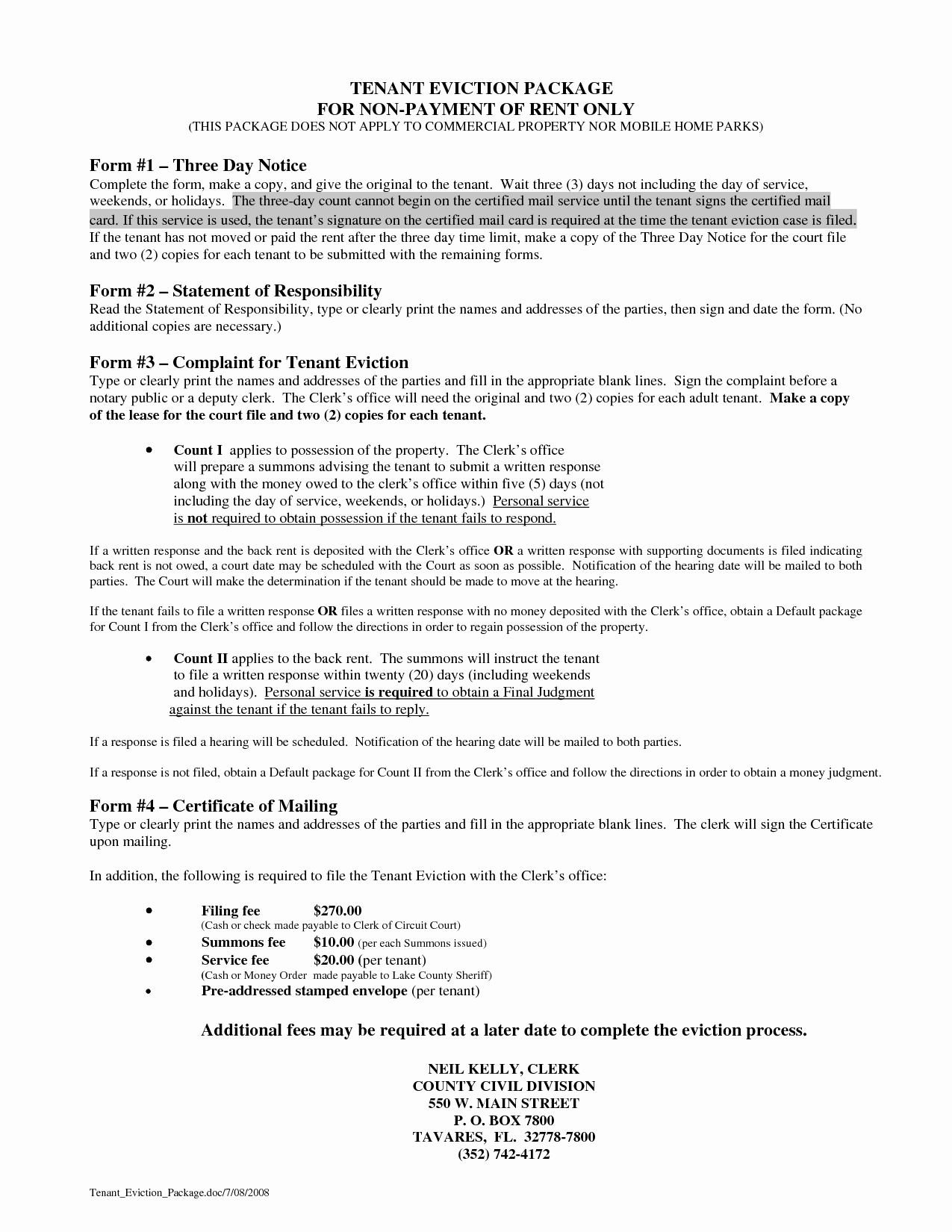 Florida Eviction Notice Template New Notice Template Category Page 20 Efoza