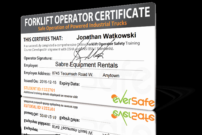 Forklift Certificate Template Free Lovely Line forklift Certification Training Get Your forklift