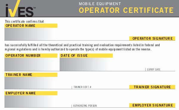 Forklift Training Certificate Template Elegant forklift License Template Wallet Size Nextinvitation