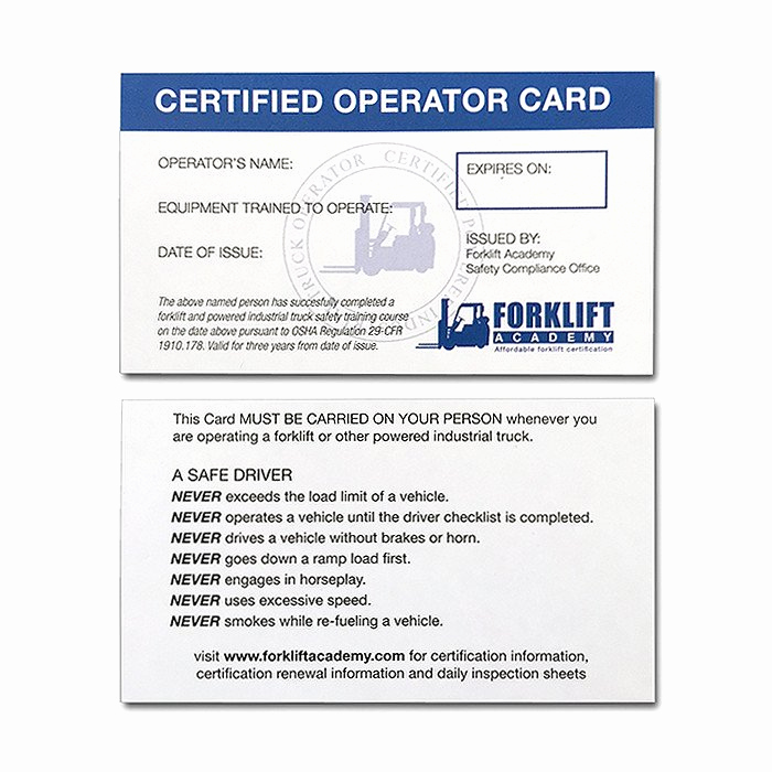 Forklift Training Certificate Template Inspirational 30 forklift Operator Certificate Template