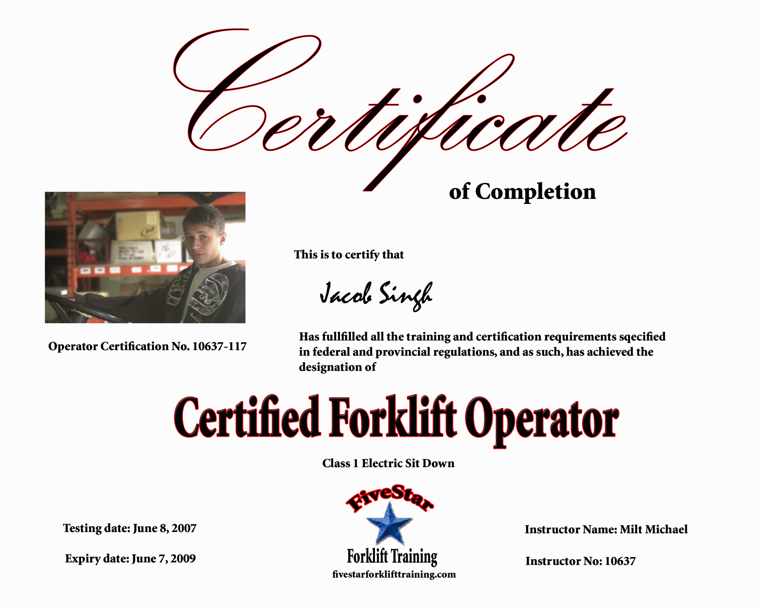 Forklift Training Certificate Template Lovely forklift Certificate Template Free