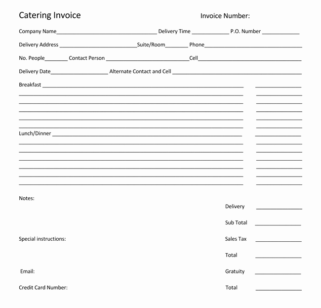 Free Catering Invoice Template Awesome Catering Invoice Templates 10 Different formats In Pdf