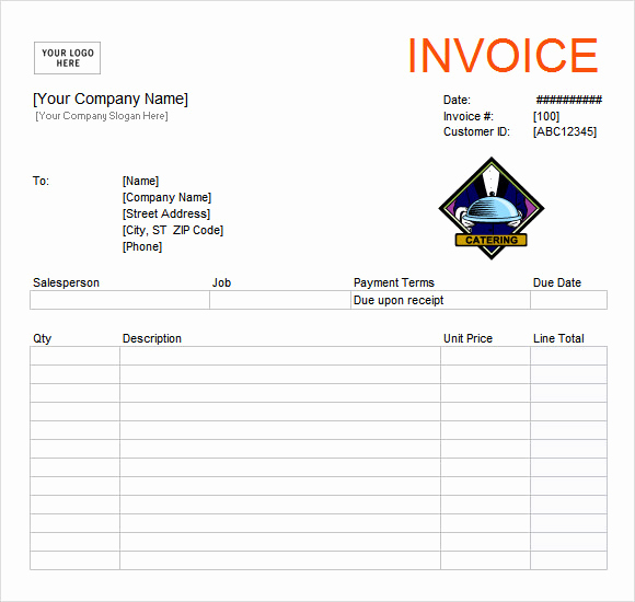 Free Catering Invoice Template Beautiful Free 11 Catering Invoice Templates In Free Samples