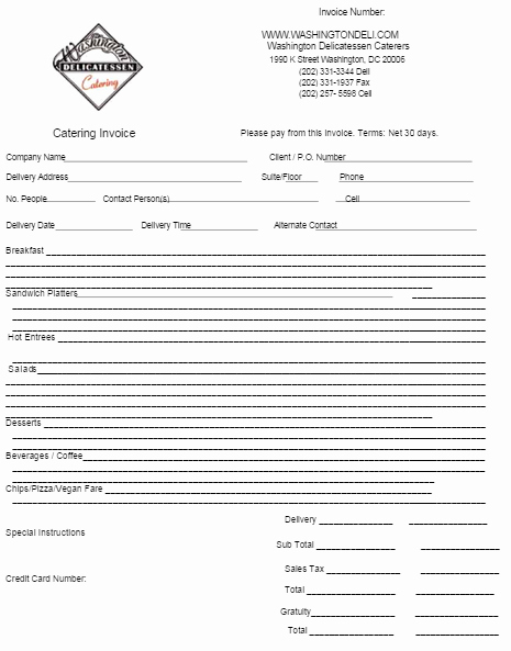 Free Catering Invoice Template Best Of Catering Invoice Template 4 In 2019