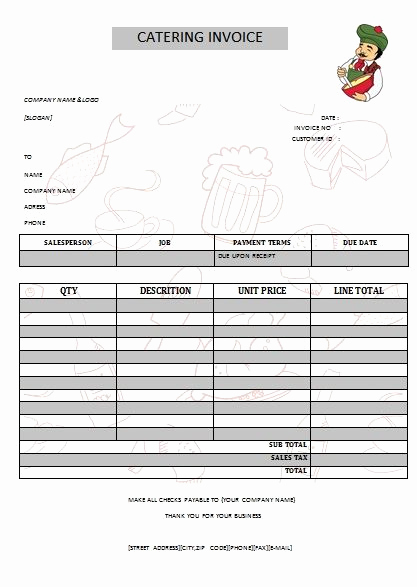 Free Catering Invoice Template Elegant 30 Best Catering Invoice Templates Images On Pinterest