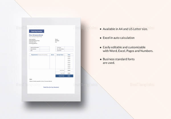 Free Catering Invoice Template Unique Free 17 Catering Invoice Samples In Google Docs