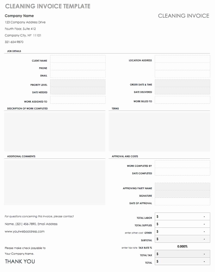 Free Cleaning Invoice Template Beautiful 55 Free Invoice Templates