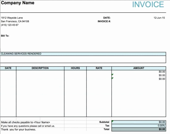 Free Cleaning Invoice Template Best Of Cleaning Services Invoice Sample