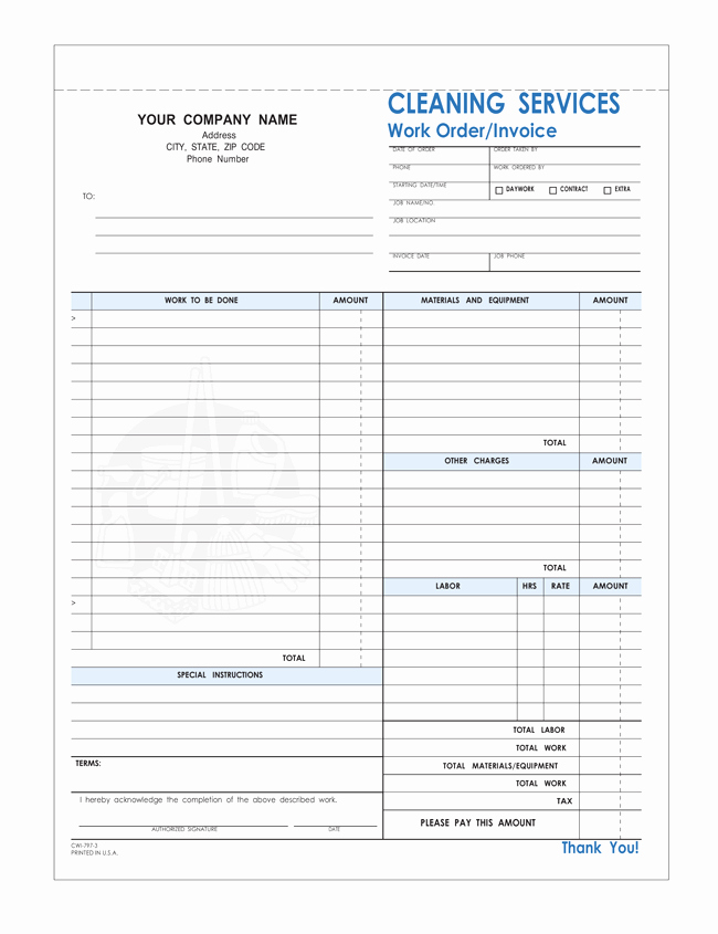 Free Cleaning Invoice Template Inspirational Free Printable Cleaning Service Invoice Templates 10