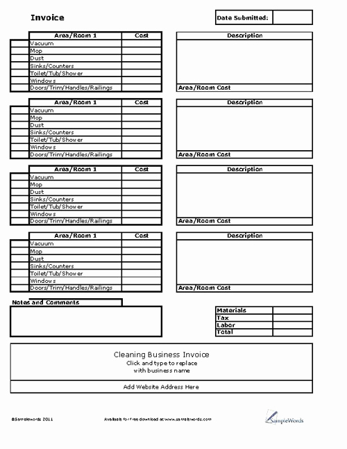 Free Cleaning Invoice Template Lovely Cleaning Service Invoice Excel Spreadsheet to Edit and Print