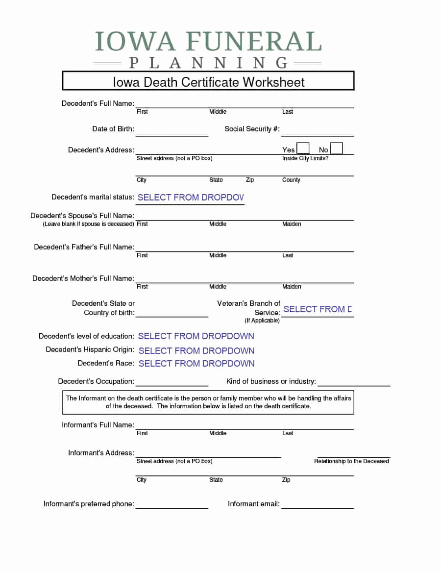 Free Death Certificate Template Best Of 37 Blank Death Certificate Templates [ Free] Templatelab