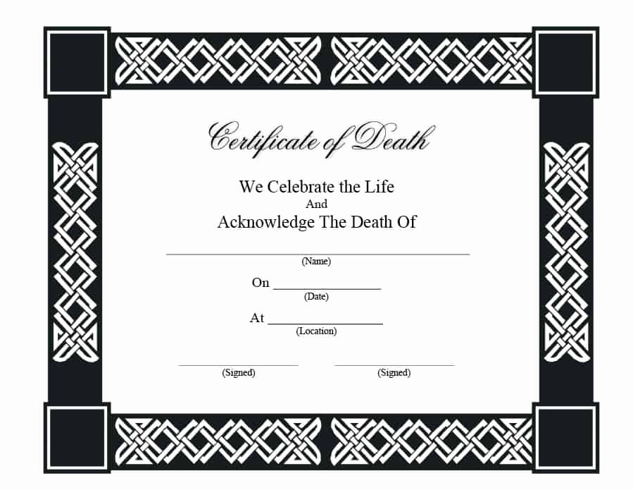 Free Death Certificate Template Inspirational 37 Blank Death Certificate Templates [ Free] Templatelab