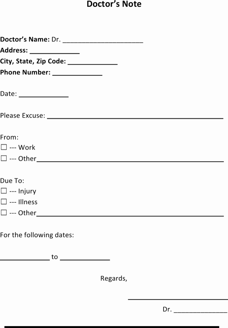 doctors note templates