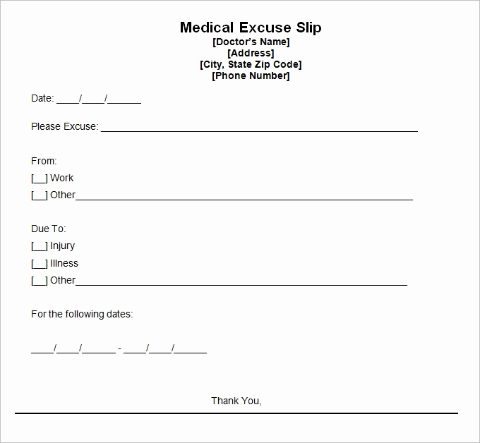 Free Doctor Note Template Luxury Doctors Excuse Template