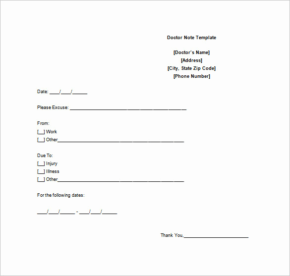 Free Doctor Note Template Unique Doctors Note Template – 8 Free Word Excel Pdf format