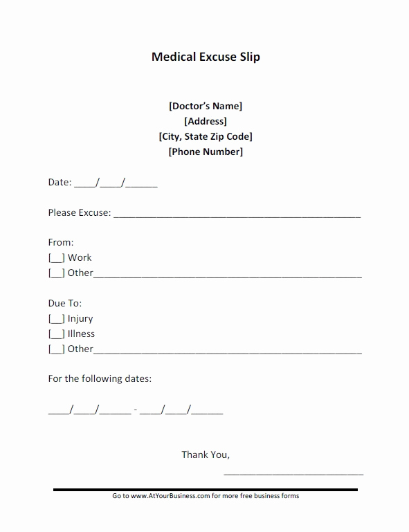 Free Doctors Note Template Best Of Free Doctor Note form Tempalte