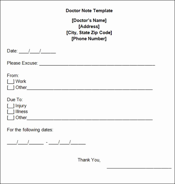 Free Doctors Note Template Fresh Free Doctors Note Template C O L L E G E