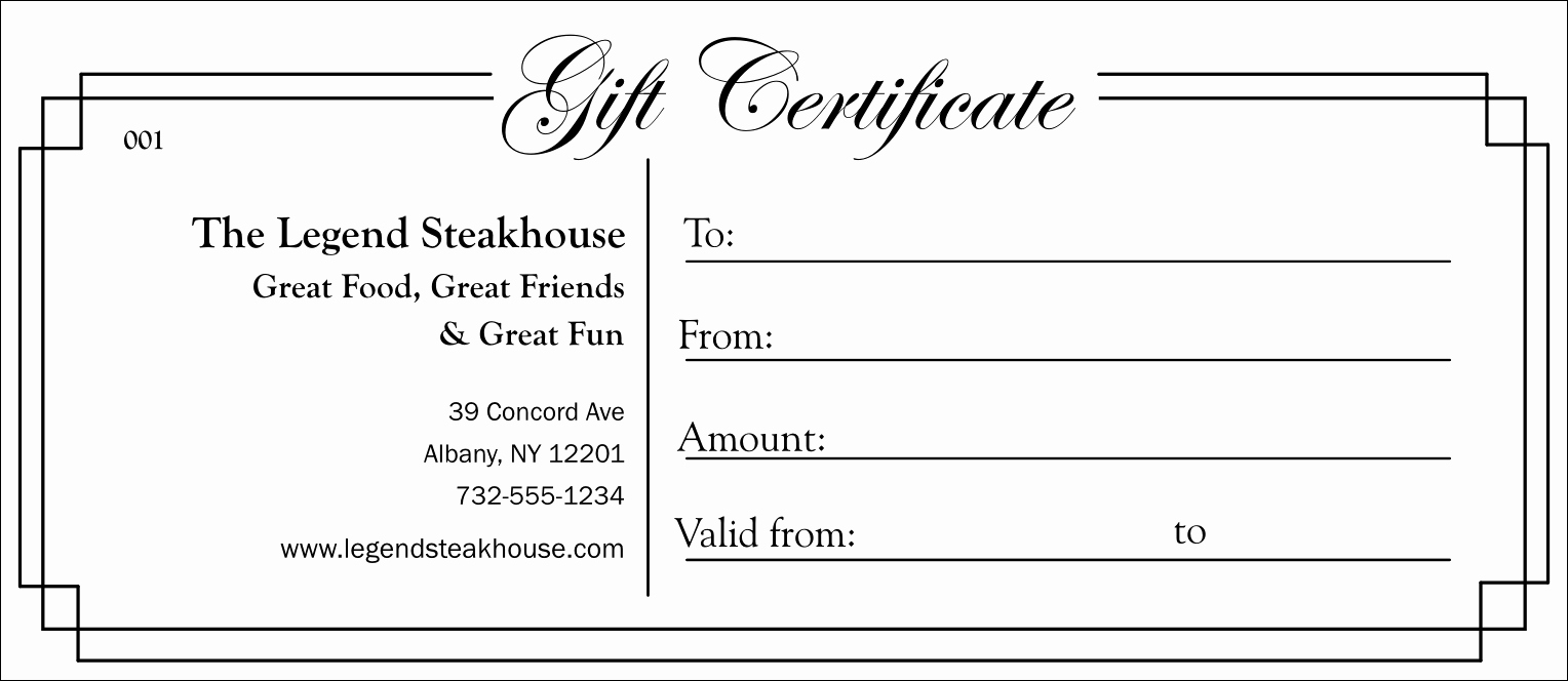 Free Downloadable Gift Certificate Template Beautiful Black and White Gift Certificate 003