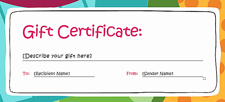 Free Downloadable Gift Certificate Template New Custom Gift Certificate Templates for Microsoft Word