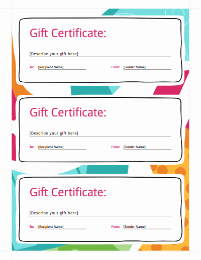 Free Downloadable Gift Certificate Template New Gift Certificate Template Free Download Create Fill