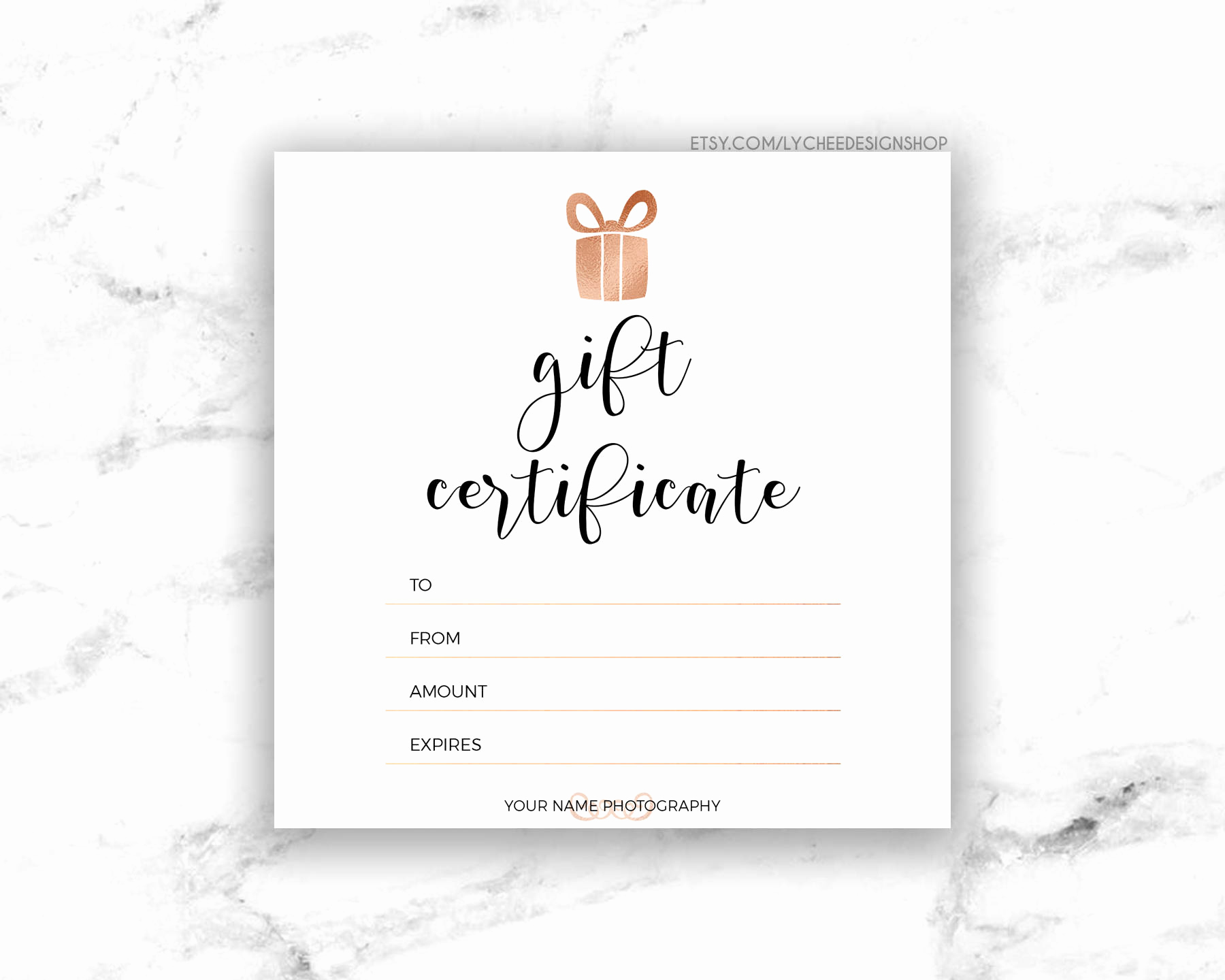 Free Downloadable Gift Certificate Template New Printable Rose Gold Gift Certificate Template Editable