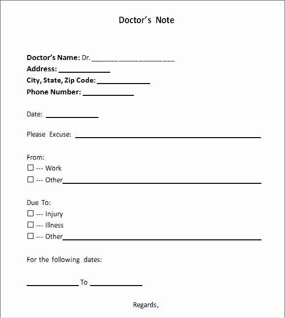 Free Dr Note Template Beautiful Sample Doctor Note 30 Free Documents In Pdf Word