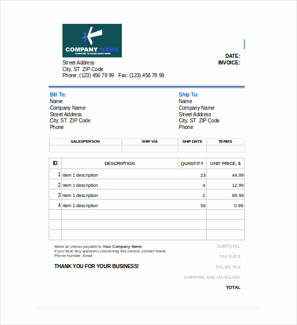 Free Editable Invoice Template Fresh 48 Blank Invoice Templates Ai Psd Google Docs Apple
