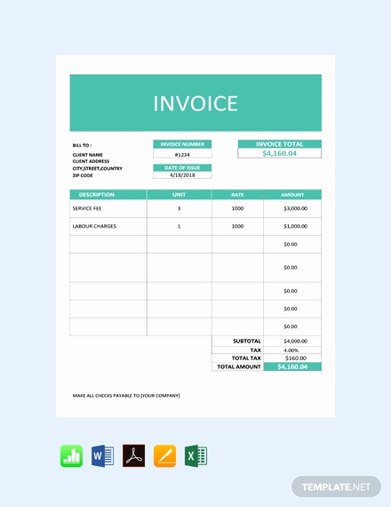 Free Editable Invoice Template Inspirational 61 Free Invoice Templates In Pdf