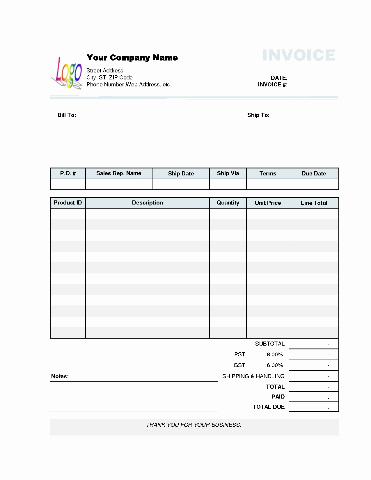 Free Editable Invoice Template Inspirational Free Editable Invoice Template Invoice Template Ideas