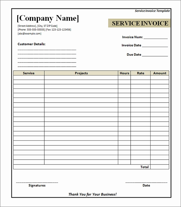 Free Editable Invoice Template Lovely Free 33 Printable Service Invoice Templates In Google