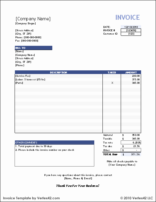 Free Editable Invoice Template Luxury Free Invoice Template for Excel