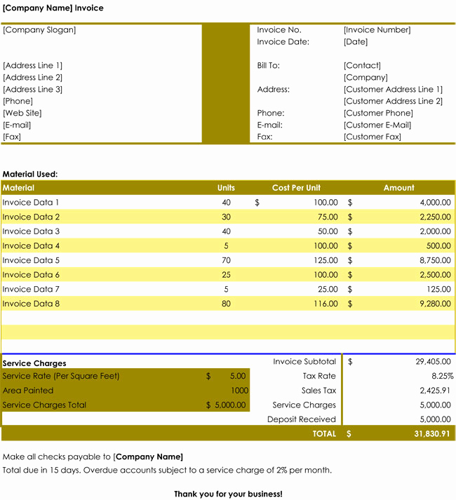 Free Editable Invoice Template New 32 Free Invoice Templates Editable with Excel and Word