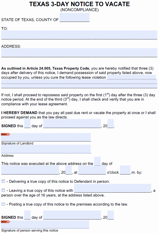 Free Eviction Notice Template Texas Inspirational Free Texas Eviction Notice Templates