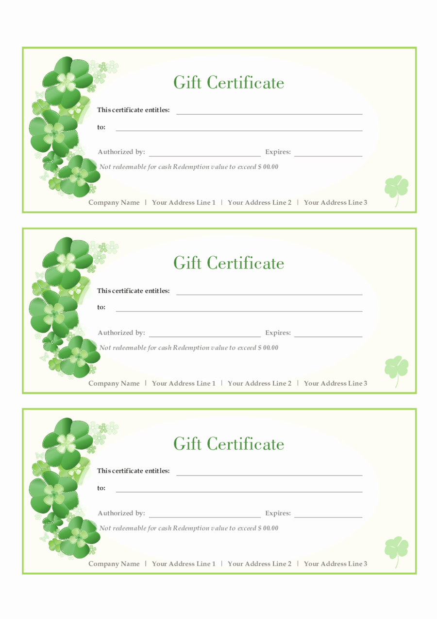 Free Gift Certificate Template Printable Fresh Certificate Templates Best S Of Gift Certificate