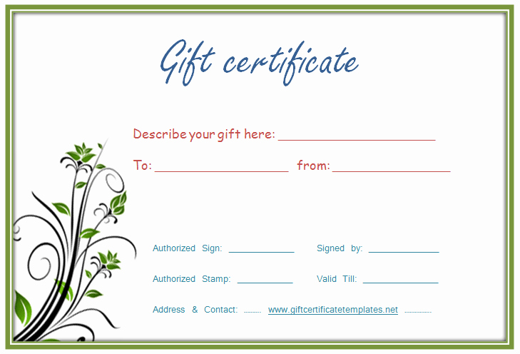 Free Gift Certificate Template Printable Unique Template Gallery