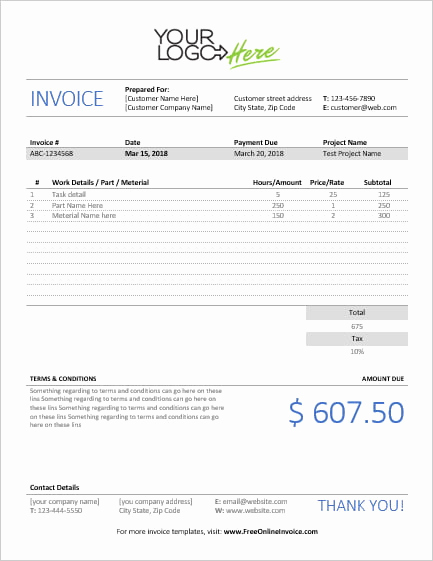 Free Handyman Invoice Template Beautiful Ms Word Handyman Invoice Template