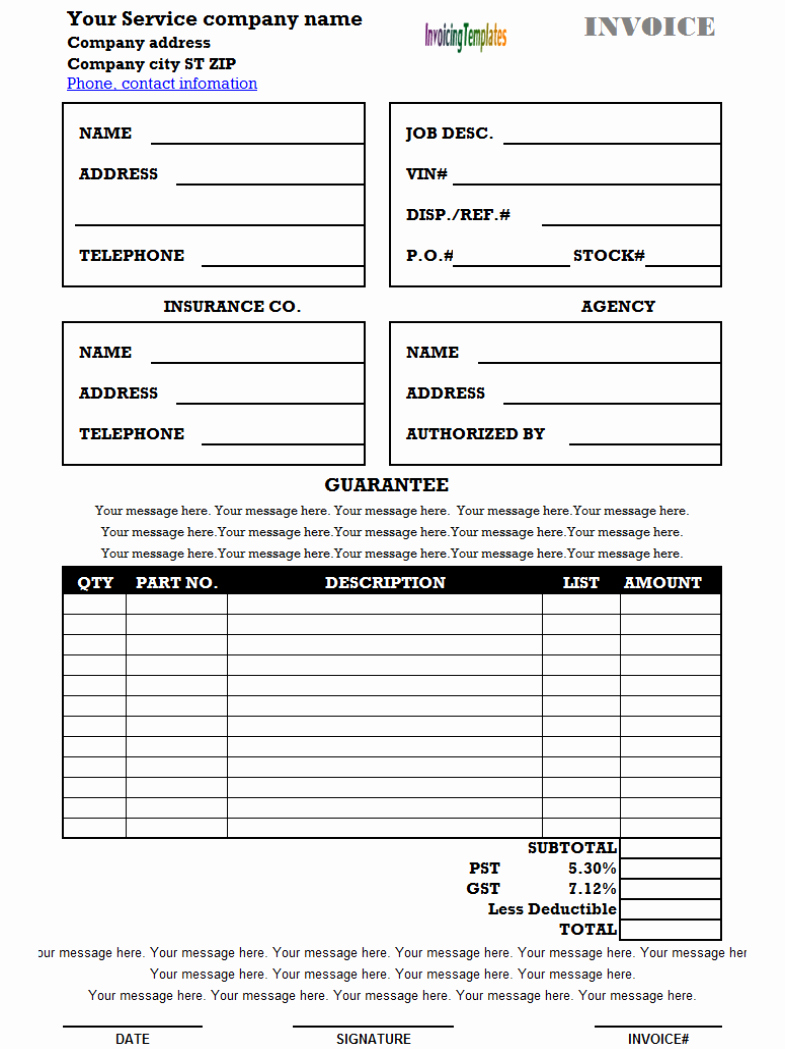 Free Handyman Invoice Template Fresh Spreadsheet Template Handyman Invoice Monthly Invoice