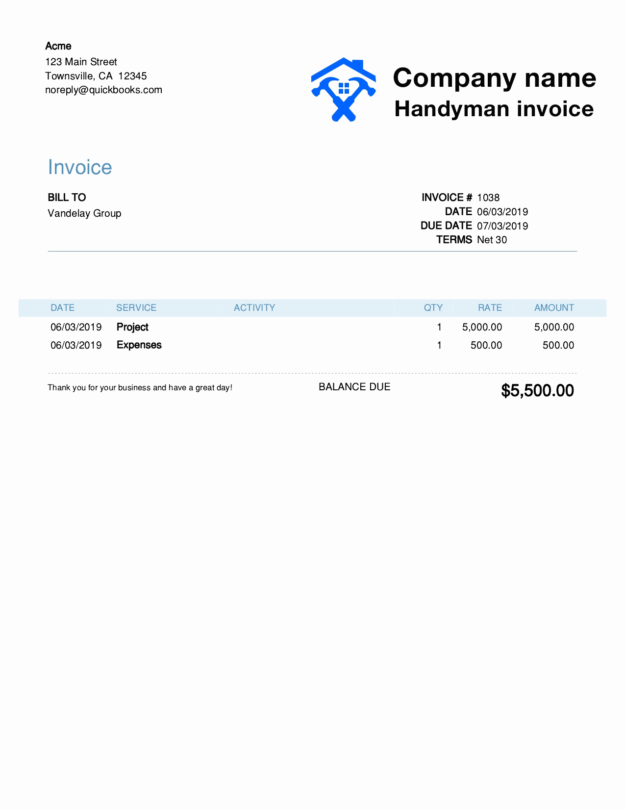 Free Handyman Invoice Template Inspirational Free Handyman Invoice Template Customize and Send In 90