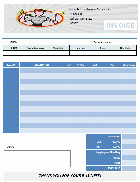 Free Handyman Invoice Template Unique Dj Invoices Templates
