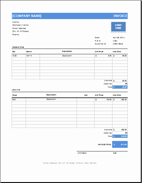 Free Handyman Invoice Template Unique Ms Excel Handyman Invoice Template