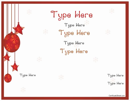 Free Holiday Gift Certificate Template Awesome Blank Certificates Holiday Gift Certificate Template