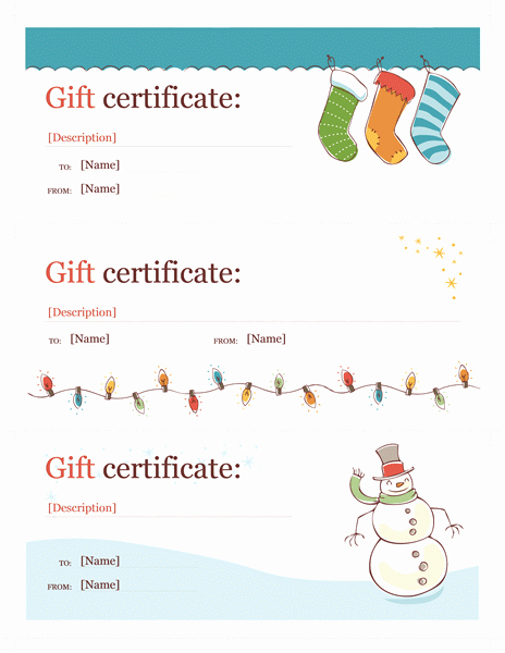 Free Holiday Gift Certificate Template Beautiful Holiday T Certificates Christmas Spirit Design 3 Per