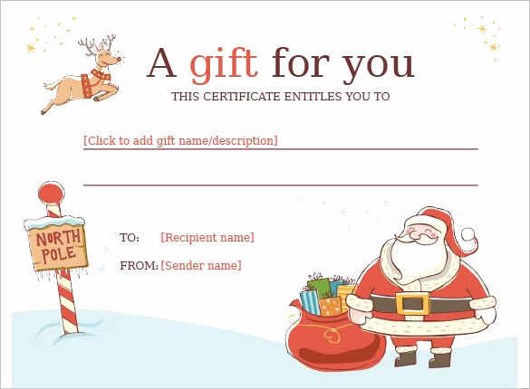 Free Holiday Gift Certificate Template Inspirational Christmas Gift Certificate Template 11 Word Pdf