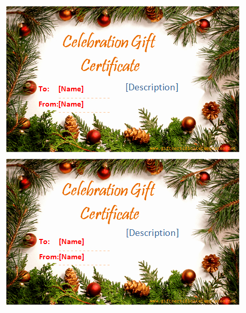 Free Holiday Gift Certificate Template Lovely Holiday Templates Gift Certificate Templates