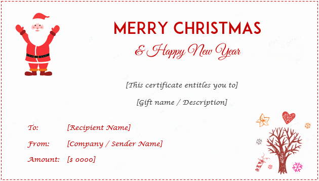 Free Holiday Gift Certificate Template Luxury Christmas Gift Certificate Templates Editable and
